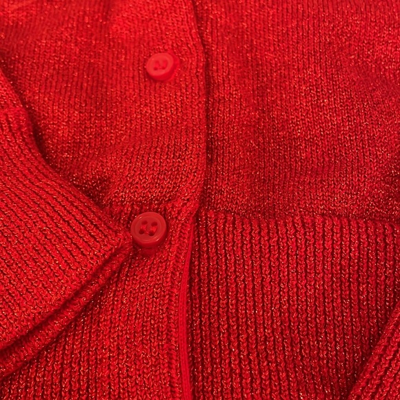 Crewcuts J. Crew kids red metallic size 12 new sweater NWOT - Picture 6 of 7